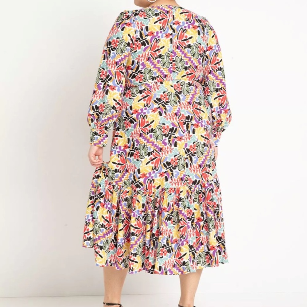 Ruffle Puff Sleeve Dress - Picture 3 of 5
